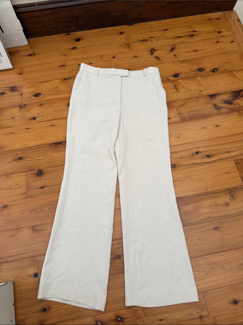 Zara Women's Cream Boot Cut Trousers